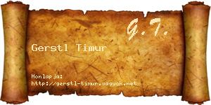 Gerstl Timur névjegykártya